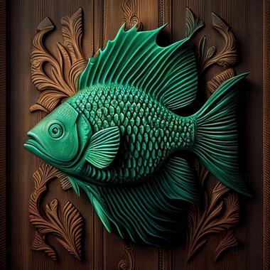 3D model Green puntius fish (STL)